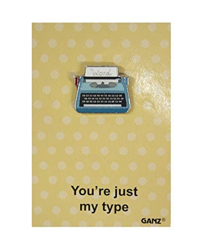 Lapel Pin Hat Pin Tie Tack with Colorful Enamel and Funny Pun- Typewriter