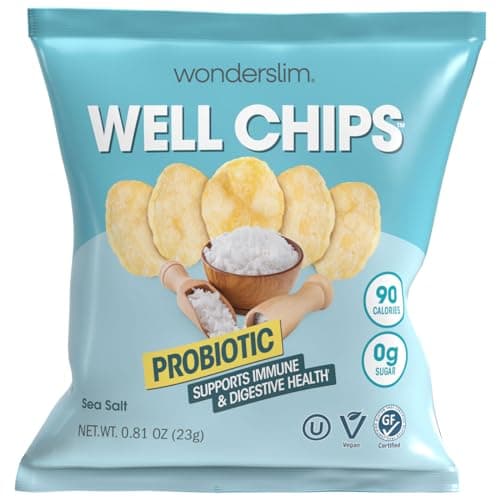 WonderSlim Potato Well Chips, Sea Salt, With Probiotics & Immune Support, Vegan, Gluten Free (7ct)