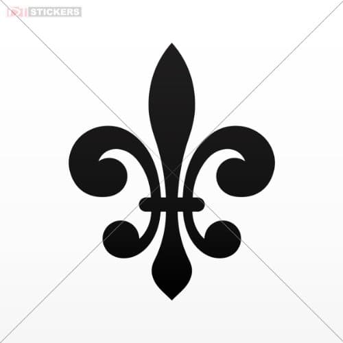 Decals Stickers Fleur De Lis Royalty Vinyl Art Decor Laptop Notebook Size: 5 X 4 Inches Black