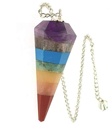 Seven Chakra Cone Pendulum | 7 Chakra Dowser/Pendulum for Reiki Healing Dowsing and Meditation, Protection, Dowsing - Stone Dowser - Pendulum