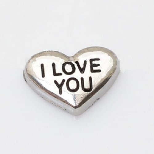 Moonlight MemoriesMoonlight Memories Silvertone Heart ' I love You ' Floating charm fits Living memory lockets and Origami Owl style lockets