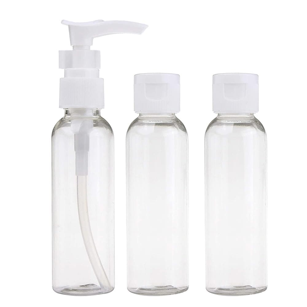 Travel Bottles Empty Clear Bottles Liquid Container Leak Proof Refillable Travel Containers Mini Toiletries Set Shower Bath Cosmetic Makeup Product For Shampoo Lotions Travelling Accessory (3pcs)