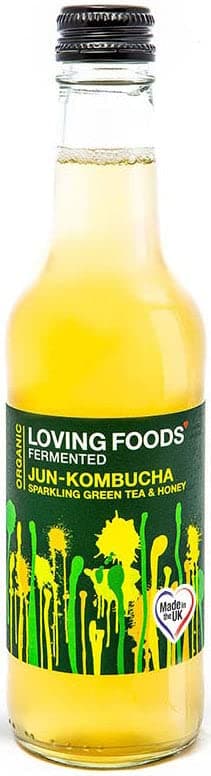 Loving Foods*Organic & Made in the UK* Jun-Kombucha (330ml) Raw, Unpasteurised & Bursting with Beneficial Live Bacteria (1 x Bottle)EU Organic