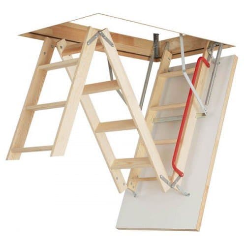 Wooden 3 Section Timber Folding Loft Ladder Attic Stairs. Frame Size W60cm x L120cm Height up to 280cm & Insulated Hatch - Free Next Day UK Delivery (Orders Placed Before 1pm)