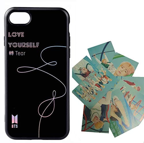 Phone case for Fans, Shock Absorption Bumper Cell Phone Cover, Bangtan Boys Clear Tempered Glass Back
