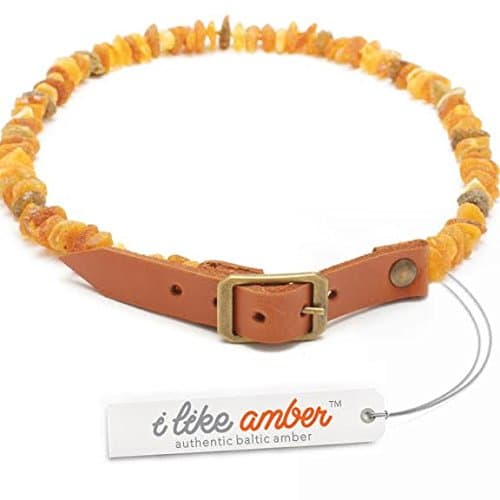 Amber Tick & Flea Collar for Dogs - size from 20cm to 68cm on Amazon - made from 100% Genuine Raw Baltic Amber - Flea & Tick Protection - 100% Natural & Free of chemicals PNL.35-40