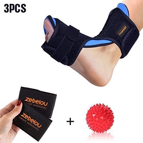 Dorsal Night and Day Splint for Effective Relief from Plantar Fasciitis- Fits Right and Left Foot with Hard Spiky Massage Ball & Arch Support Brace for Men & Women, Comfortable Fit with Easy Adjusting