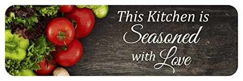 This Kitchen is Seasoned with Love Sign: 23x7-inch Decorative Wood Wall Art Plaque.