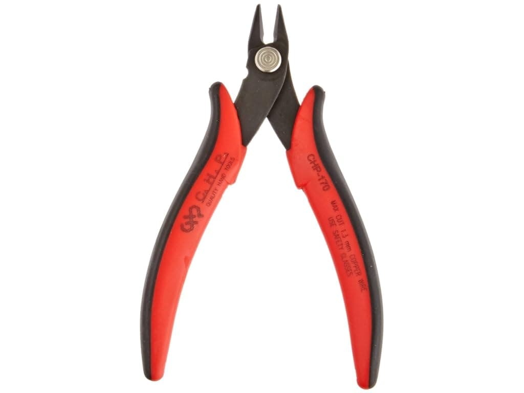 Hakko CHP-170 Micro Soft Wire Cutter, 1.5mm Stand-Off, Flush Cut, 2.5mm Hardened Carbon Steel Construction, 21-Degree Angled Jaw, 8mm Jaw Length, 16 Gauge Maximum Cutting Capacity by Hakko