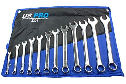 11pc Imperial/SAE/AF Combination Spanner Wrench Set 3/8" - 1" 2201
