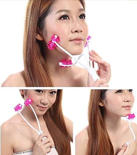 Huihuger 2 in 1 Neck Face Roller Slim Massage Facial Beauty Tool