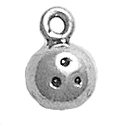 925 Sterling Silver Classic Solid Sport Bowling Ball Charm For Bracelet/Necklace