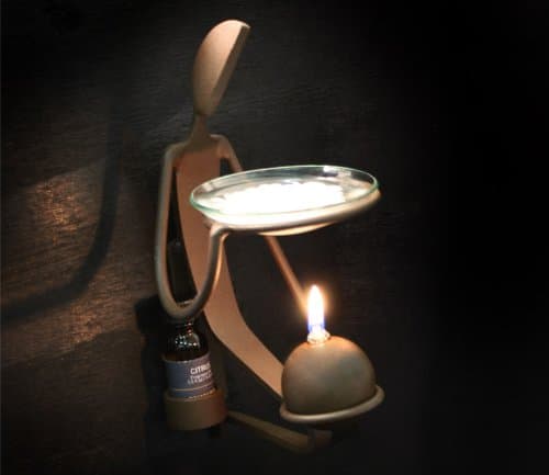 Apel Designworks "Genesis HangingOut" Wall-Mounted Ever-Burning Aromatherapy Candle Holder Sculpture