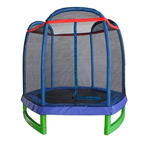 Botabee 7 Foot Kids Trampoline with Safety Enclosure, Spring Pad, Sturdy Wide Base for Indoor or Outdoor Use