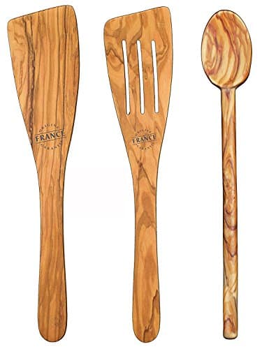 Pacific Merchants French 3-Pc "Beauté Unique" Olive Wood Basic Professional Utensil Set