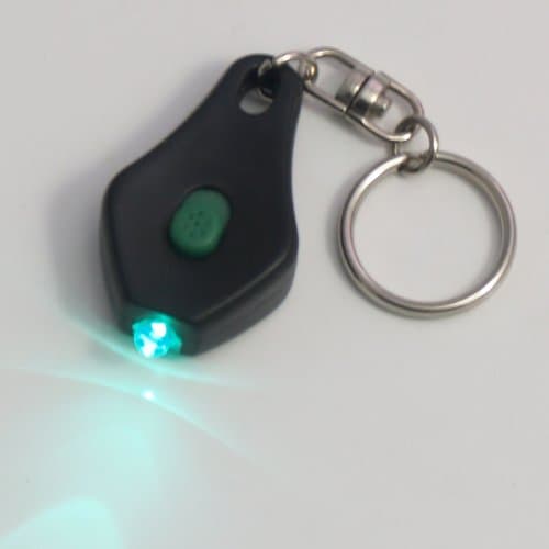 LED Keychain Flashlight - Teardrop Slide/Squeeze Dual Switch - Teal LED