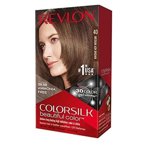 Permanent Hair Colour, Permanent Hair Dye, Colorsilk with 100% Grey Coverage, Ammonia Free, Keratin and Amino Acids, 40 Medium Ash Brown