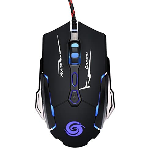 Ustars TS1015 Silent Gaming Mouse for PC Mac, 7 Buttons 3200 DPI Optical Wired Gaming Mice