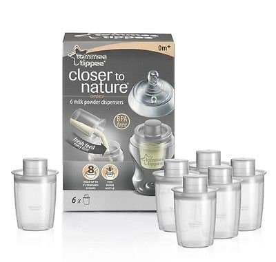 Tommee Tippee Closer to Nature Baby Milk Powder Dispensers 6 Pack Brand New