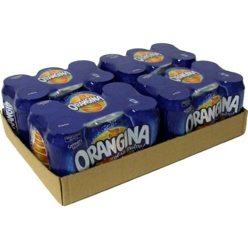 Orangina – Lemonade and Orange Juice with Pulp 2%. 24 x 33 cl Containers. BBQ