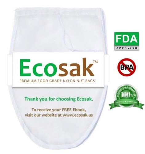 #1 Rated Nut Milk Bag - Premium Food Grade 10" X 12" Nylon Mesh Strainer - Mesh Filter Bag for Almond Nut Milk, Juicing,