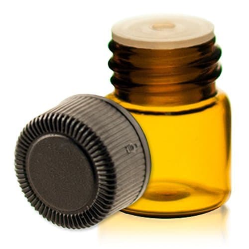 1/4 Dram Amber Glass Vial - Screw Cap w/Orifice Reducer - Pack of 144