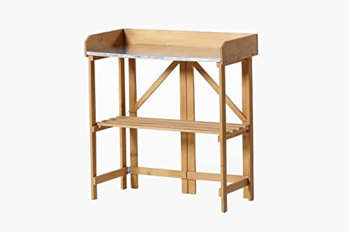 Patio Wise PWSPT-007 Potting Table with Galvanized Steel Top