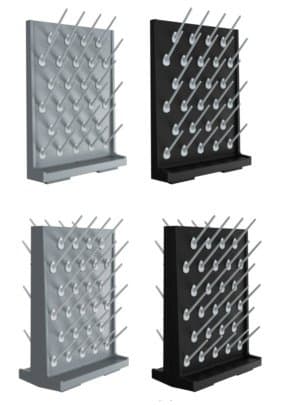 Azzota Pegboard Bench-top/Wall-Mount Laboratory Glassware Drying Rack with 27 Pegs, Gray Color
