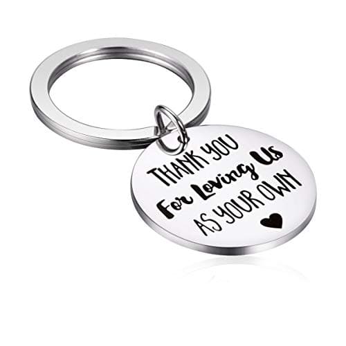 Stepdad Stepmom Gifts Stainless Steel Stepfather Stepmother Keychain Mother's Day/Father's Day/Wedding/Birthday Gift