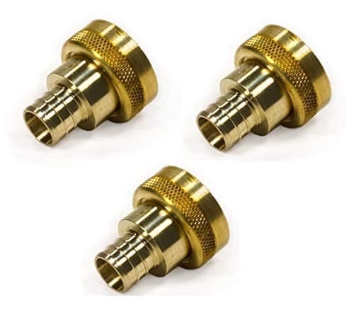 Viega46414 PureFlow Zero Lead Brass PEX Crimp Supply Adapter with 3/4-Inch by 1 Crimp x Manabloc Supply, 3-Pack