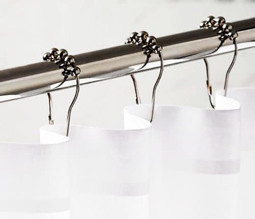 My Friend Harvey Shower Curtain Hooks from Rings n Rollers TM - Set of 12 Polished Chrome Clips – Rust Proof – Ideal for Curved, Straight or Double Bathroom Rods – Peace of Mind 12 Months Guarantee