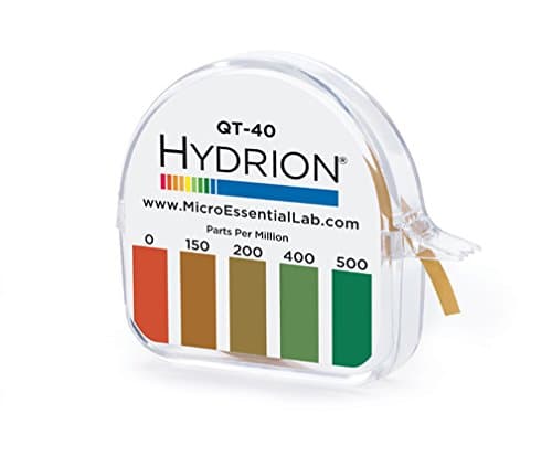 Hydrion QT-40 Quaternary Sanitizer Test Tape 15 feet Roll Quat Color Chart 0-500 ppm Range New