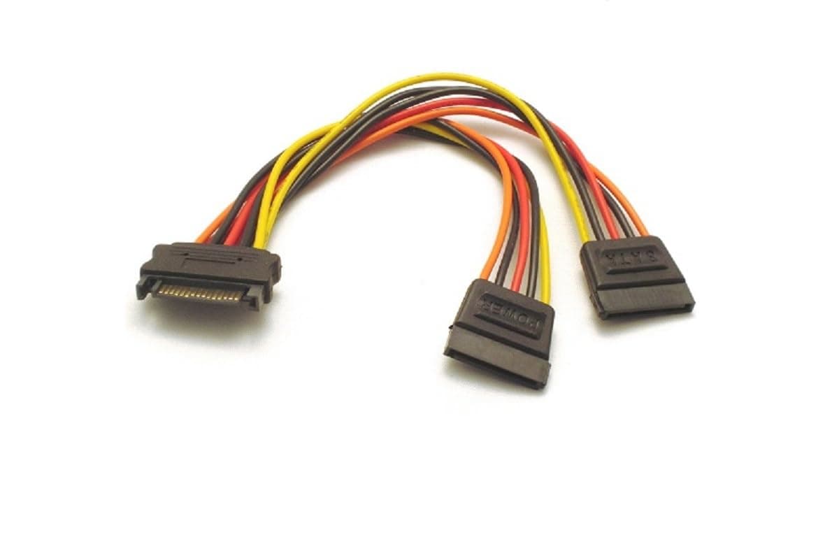 SATA 15 Pin Y Splitter 5 Wire Power Cable