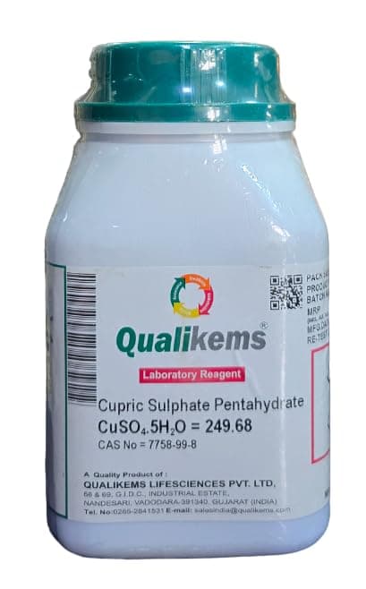 Copper Sulphate Pentahydrate (500GMS) CAS NO=7758-99-8 (Lab use only)