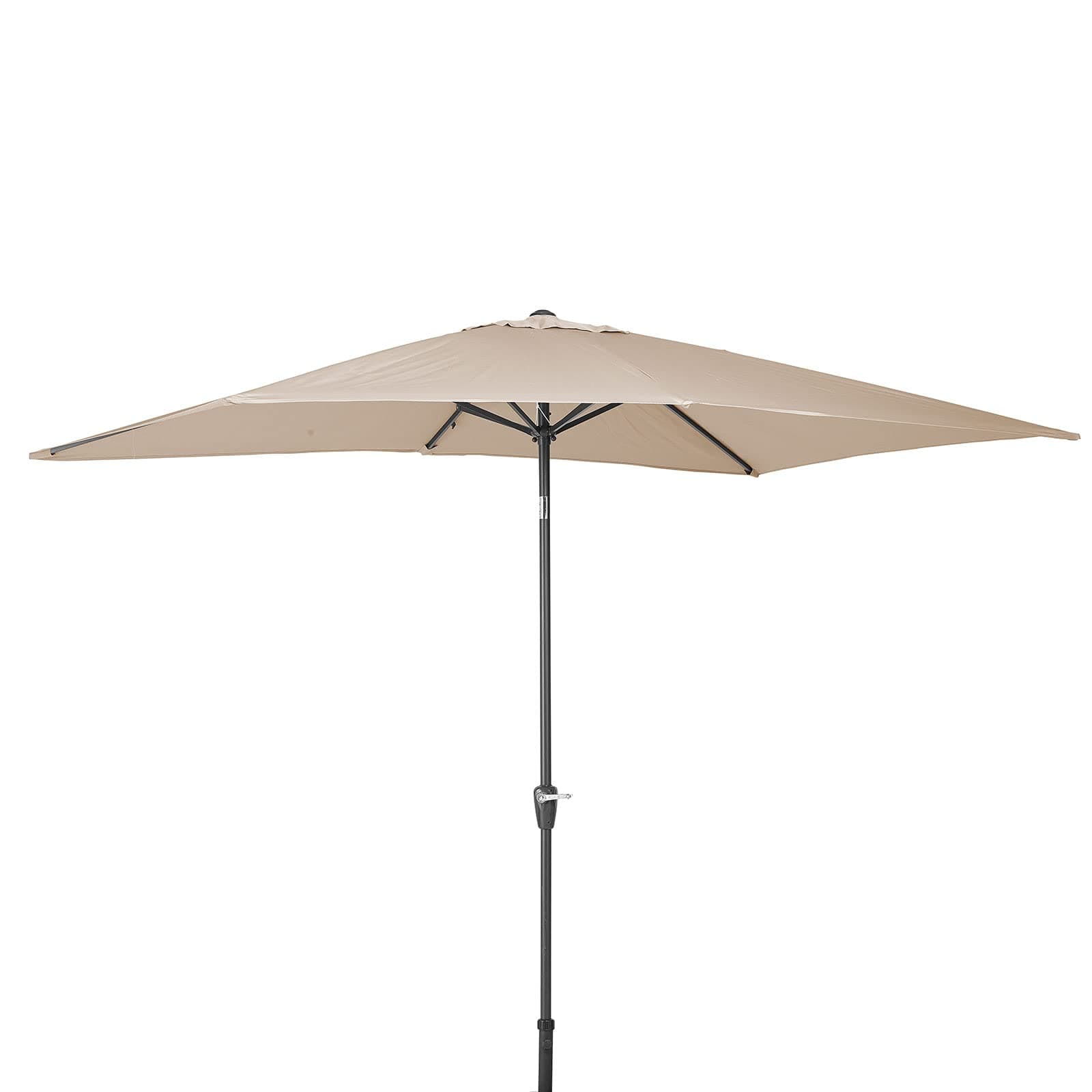 Garden Parasol by Nova - Aluminium Metal Outdoor Patio Umbrella Sun Shade with Crank & Tilt Function - 2.4m 2.7m 3m 3x2m in 6 Colours with 38mm Pole (3m x 2m Rectangular - Taupe)