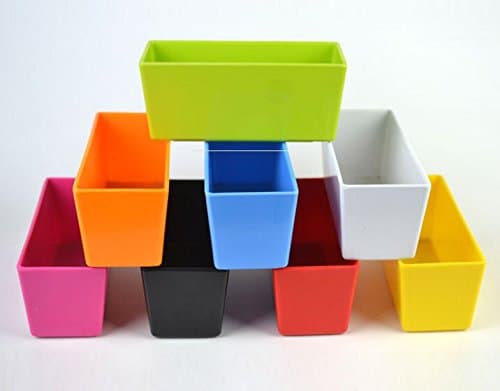 StarBox 3 Pcs Small Colorful Plastic Planters Succulents Plant Watering Pot Indoor and Outdoor Flower Pot (Rectangle 3Pcs)