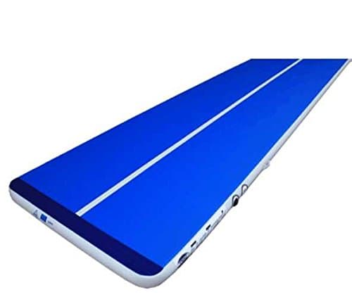 Stagermat Inflatable Air Trick Mat GYM Mat Air Tumble Floor with Free Electric Air Pump 4.7 Feet Width 12 Inch Height Blue (33ft)