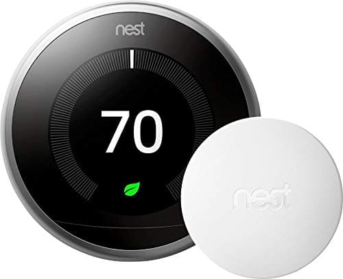 Nest 3rd Generation Learning Programmable Wi-Fi Thermostat with Bonus Temperature Sensor - Stainless Steel