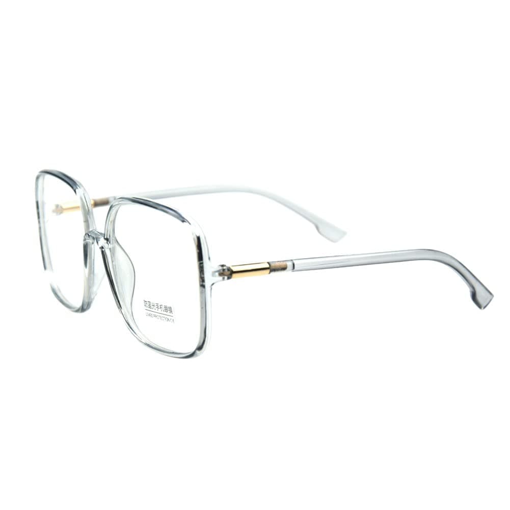 Woman's New Retro Blue Light Blocking Glasses Big frame Nerd Eyeglasses Frame Anti Blue Ray Computer Game Glasses Gray