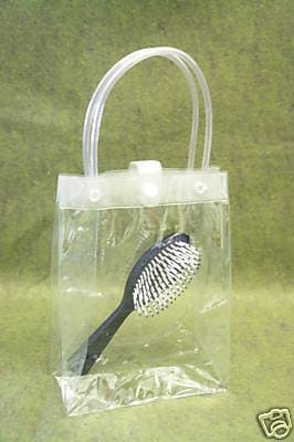 40 pieces 6X3x8" clear PVC soft pouch bag with round tube handle beauty make up cosmetic packing supply