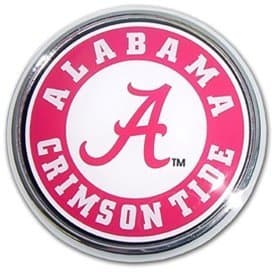 Alabama Crimson Tide Metal Auto Emblem with Colored Team Seal Logo
