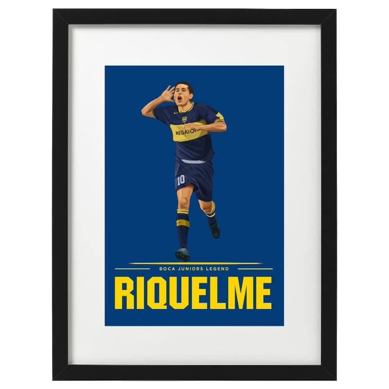 Boomah Accessories Riquelme Boca Juniors Art Poster with Frame 50x40 Multicolour