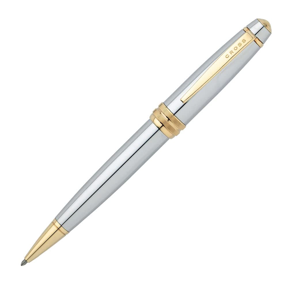 Bailey Refillable Click-Off Cap Plastic Ballpoint Pen with Chrome Finish and Gold-Plated Appointments, Medium Ballpoint, includes Premium Gift Box and Black Cartridge, 1 Pack, Medalist