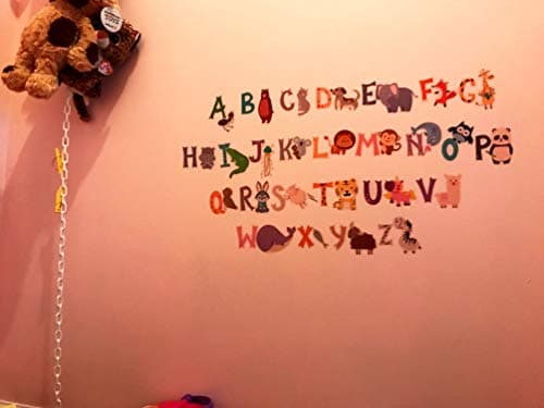 DEKOSH Animal Alphabet Wall Decals for Baby Nursery | Peel & Stick ABC Stickers for Toddlers