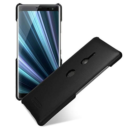 TETDED Premium Leather Case for Sony Xperia XZ3, Snap Cover (Nappa Black)