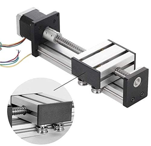 100mm Linear Rail Slide, DIY CNC Router Parts for X Y Z Axis Linear Stage Actuator Router Ballscrews SFU1204 with Nema17 42 Stepper Motor (3.94inchs)