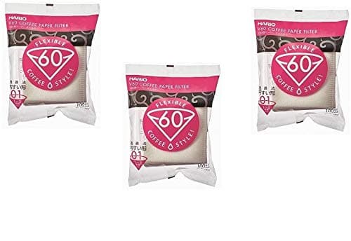 01 100-Count Coffee White Paper Filters, 3-Pack Set (Total of 300 Sheets) (Japan import) by Hario