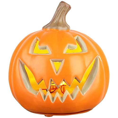 Holiday Living Pumpkin Pre-Lit Jack-o-Lantern with Constant Orange LED Lights (5.5-in)