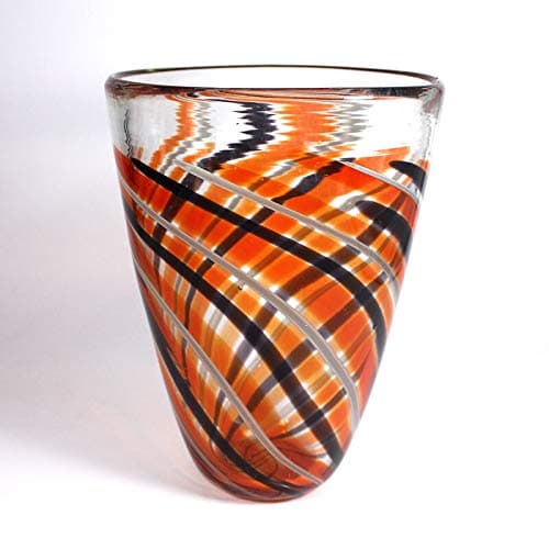 CRISTALICA Flower Vase Glass Vase Flame red 28cm glass