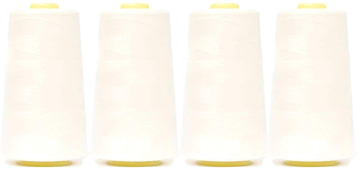 Overlockgarn 50s/2 5000 Yards (4570 m) Pack of 4 Pack of 4 white